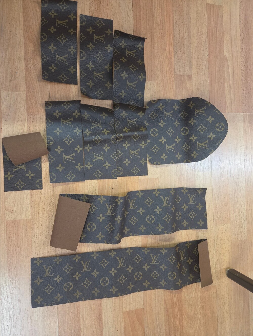 Louis Vuitton Brown Canvas Monogram Strips with Gold Print